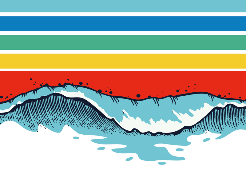 Alfombra vinílica vintage Ondas retro - TenVinilo