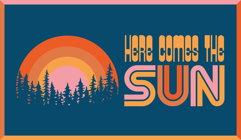 Alfombra vinílica frase escena de la silueta del amanecer - TenVinilo