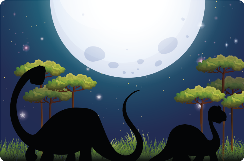 Alfombra vinílica infantil paisaje dinosaurios - TenVinilo