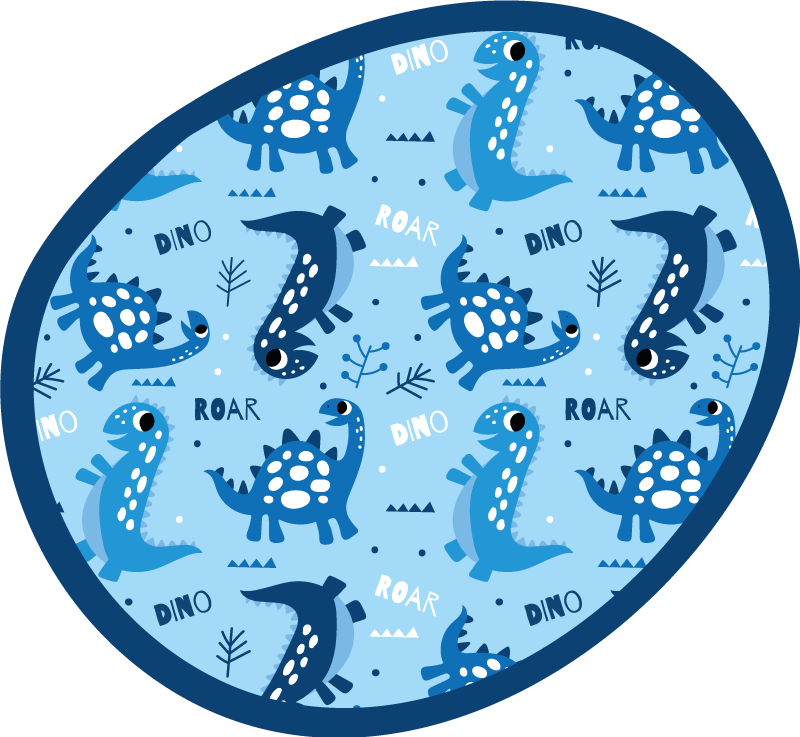 Alfombra vinílica infantil círculo de juego de dinosaurios - TenVinilo
