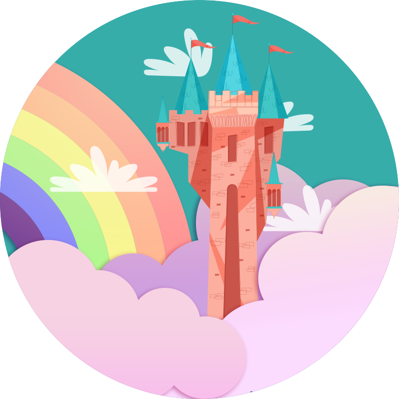 Alfombra vinílica infantil fantasía del castillo - TenVinilo