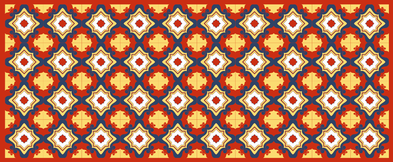 Alfombra vinílica mosaico corredor de mosaico intrincado - TenVinilo