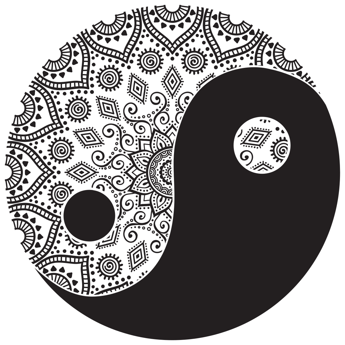 Alfombra vinílica mandala yin yang - TenVinilo