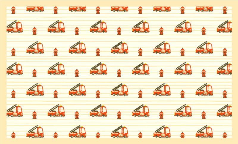 Alfombra vinílica infantil camión de bomberos - TenVinilo