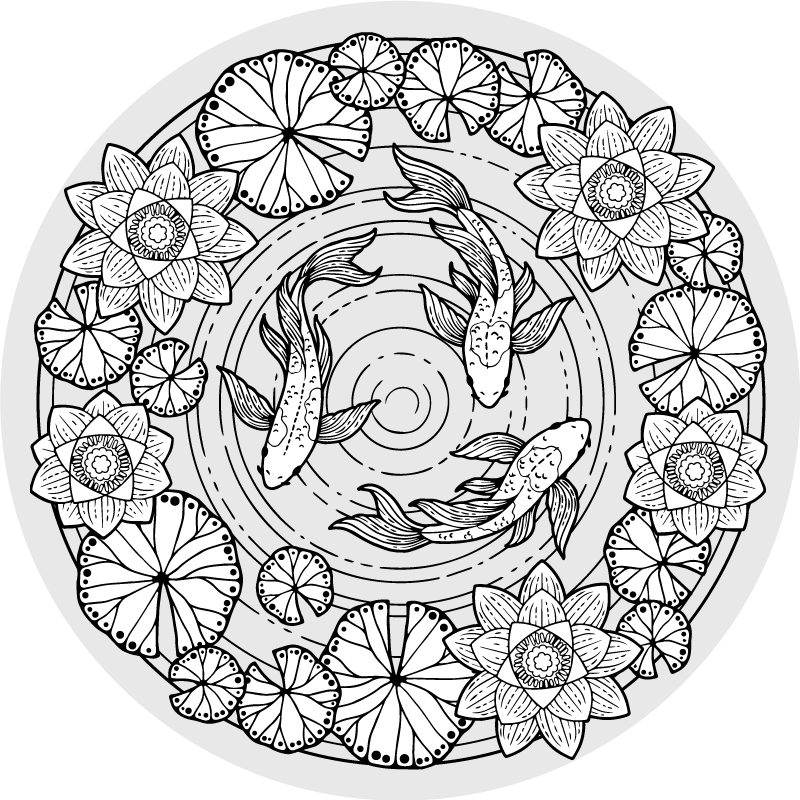 Alfombra vinílica animales serenidad del pez koi - TenVinilo