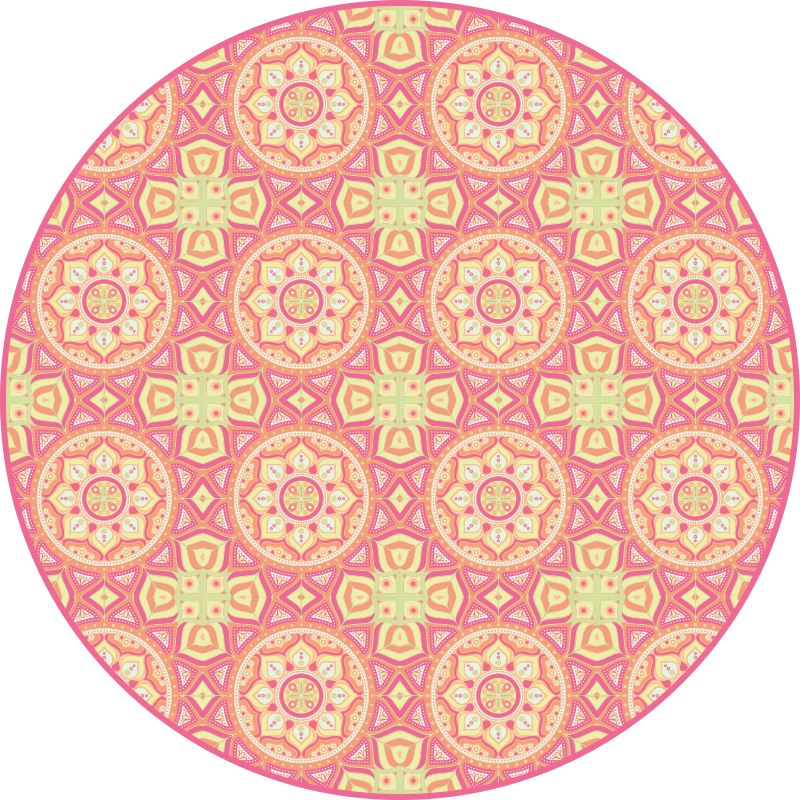 Alfombra vinílica mandala círculo de patrón de mandala - TenVinilo