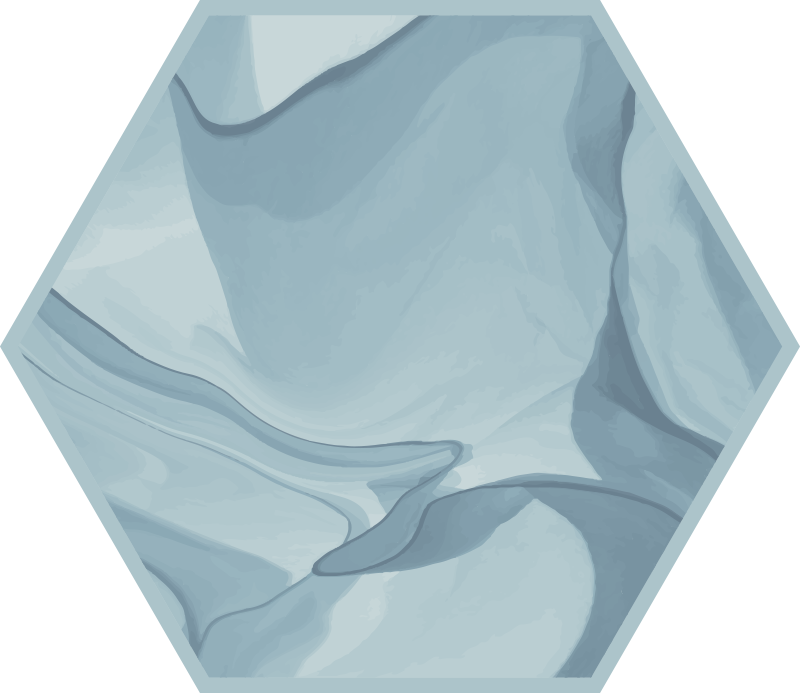 Alfombras vinílicas modernas Forma hexagonal de mármol azul - TenVinilo