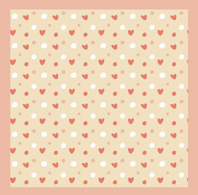 Alfombra vinílica bebé decoración con patrón de corazón - TenVinilo