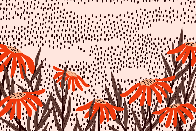 Alfombra vinílica dormitorio manchas florales serenidad - TenVinilo