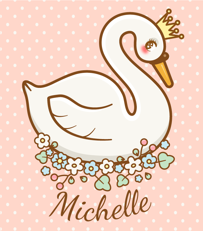 Alfombra vinílica con nombre cisne con lunares - TenVinilo