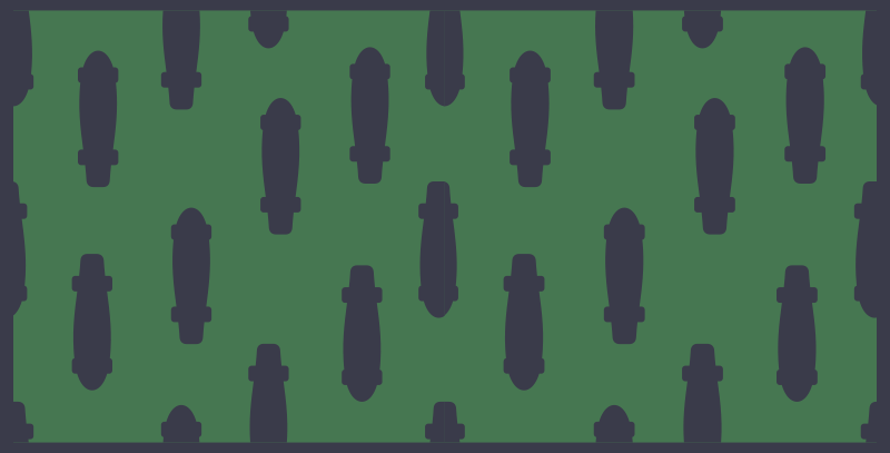 Alfombra vinílica juvenil skater verde y negra - TenVinilo