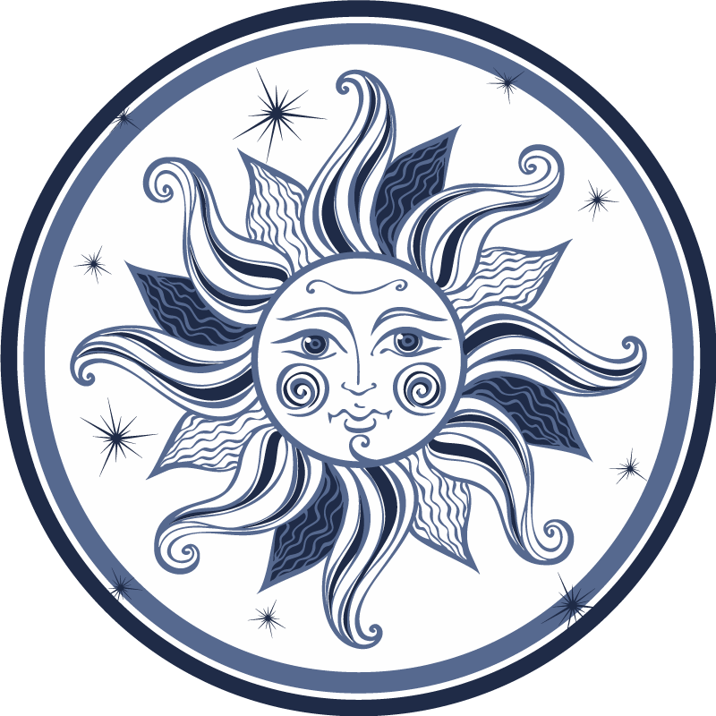 Alfombra vinílica juvenil patrón de sol celestial - TenVinilo
