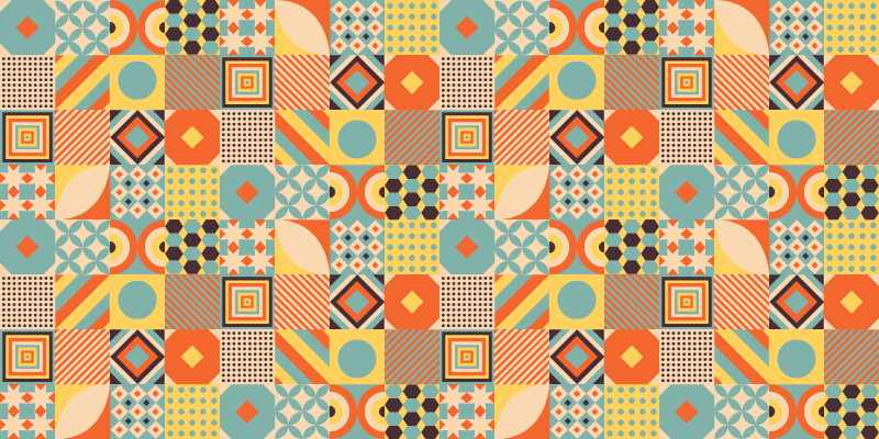 Alfombra vinilo cocina azulejos pastel - TenVinilo