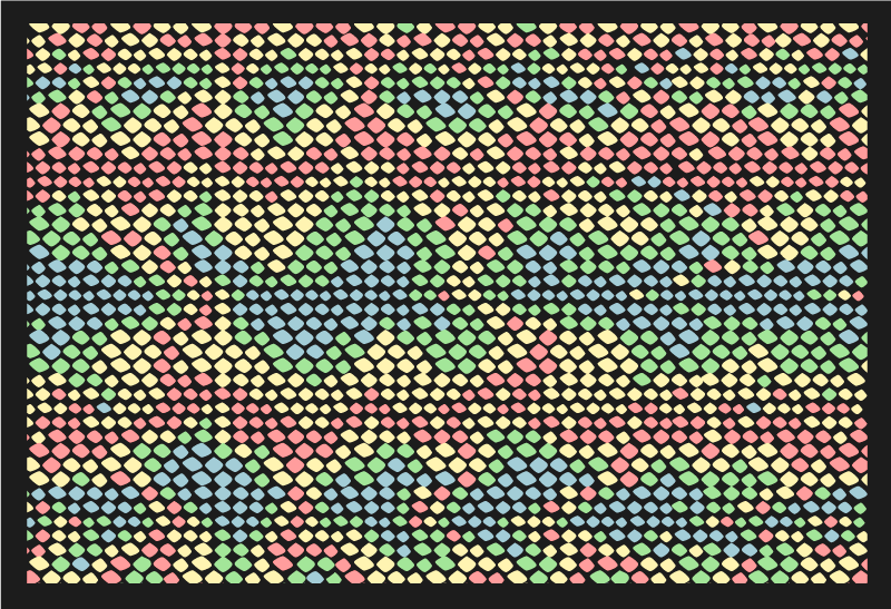 Alfombra vinílica imitación patrón de círculos coloridos - TenVinilo