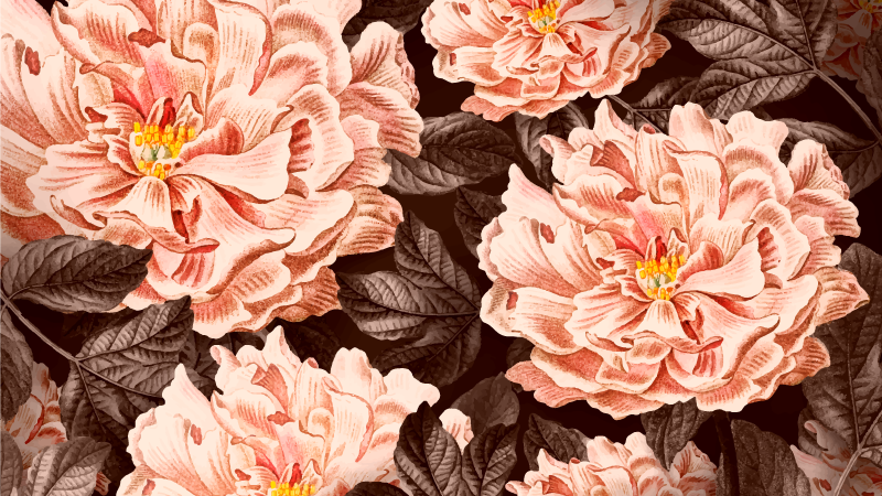 Alfombra vinílica flores flores delicadas y elegantes - TenVinilo