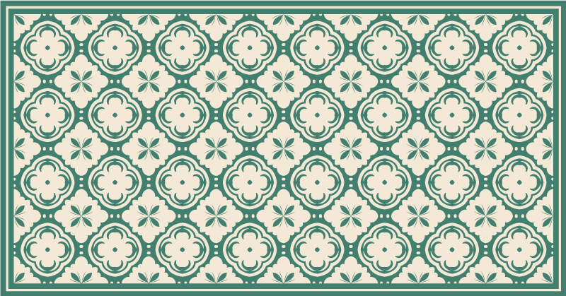 Alfombra vinílica imitación mármol elegante elemento floral - TenVinilo