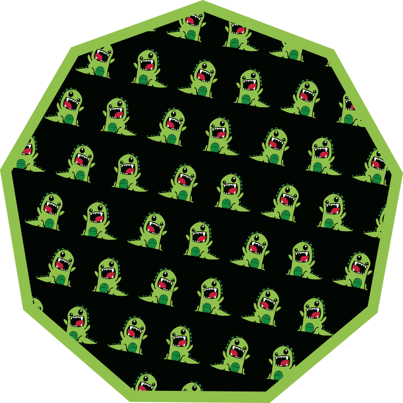 Alfombra vinílica infantil patrón de criaturas de dibujos - TenVinilo