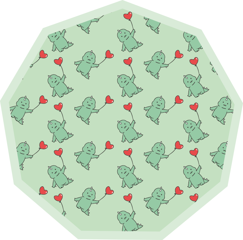 Alfombra vinílica infantil dragones verdes con corazones - TenVinilo