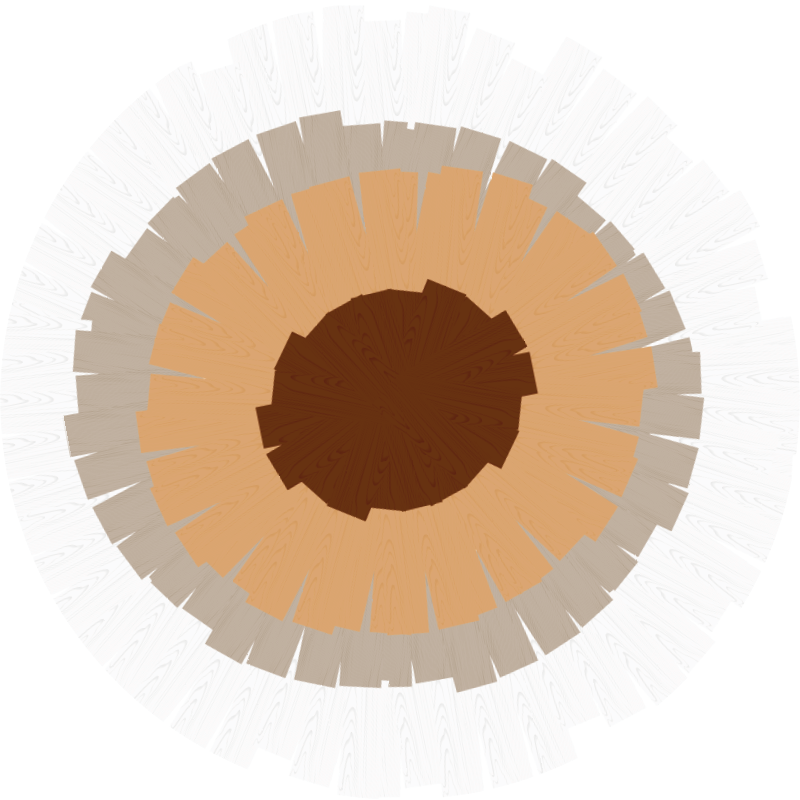 Alfombra vinílica imitación madera diseño de tronco circular - TenVinilo