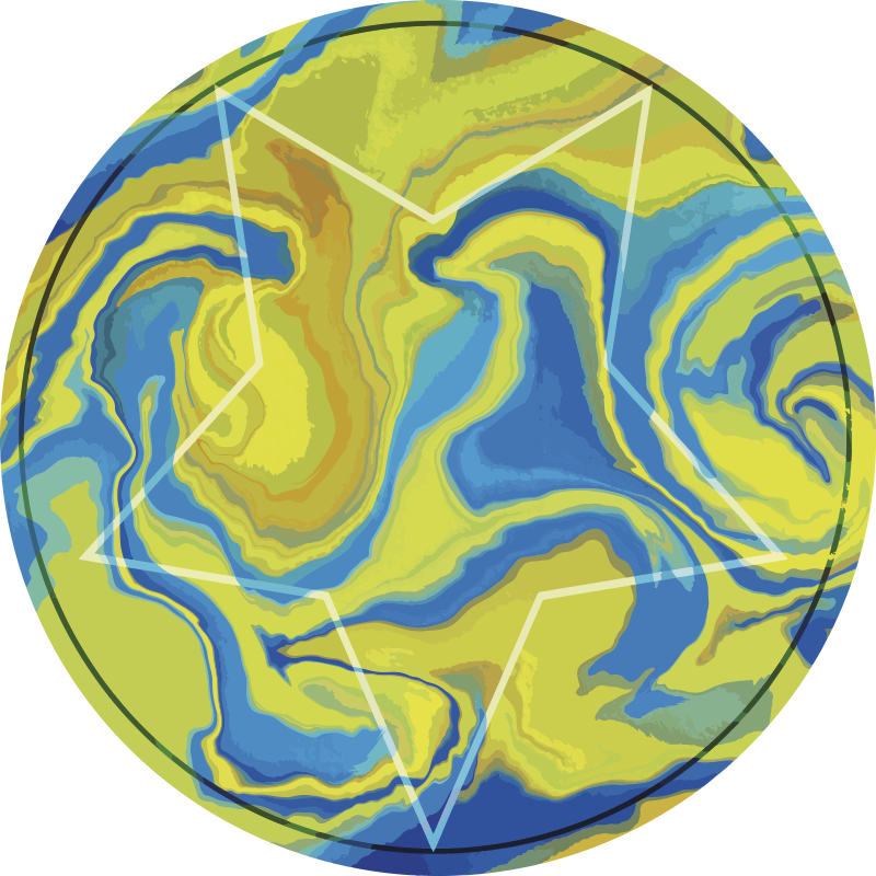 Alfombra vinílica moderna estrella artística - TenVinilo