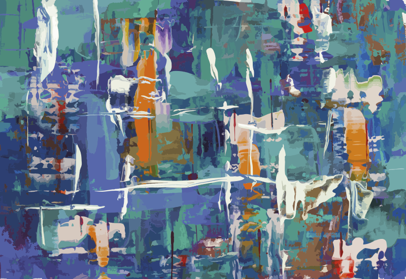 Alfombra vinílica imitación salpicadura abstracta colorida - TenVinilo