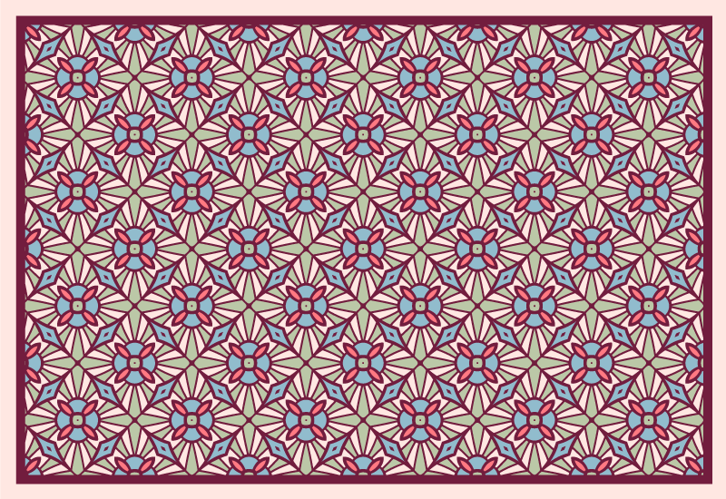 Alfombra vinílica salón composición animada - TenVinilo