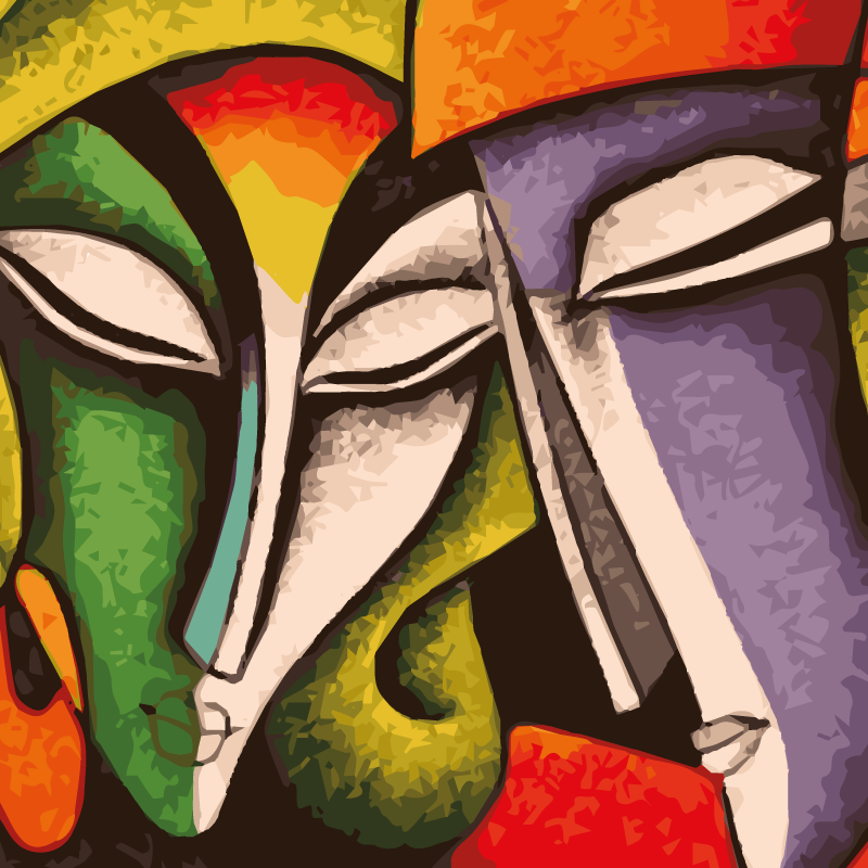 Alfombras vinílicas modernas Caras de arte moderno - TenVinilo