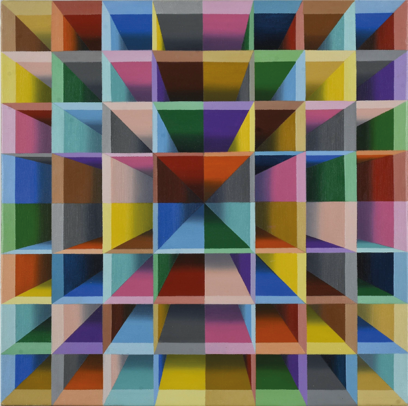 Alfombra vinílica moderna cubos coloridos - TenVinilo