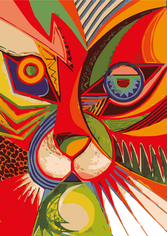 Alfombra vinílica animales cara de gato colorida - TenVinilo