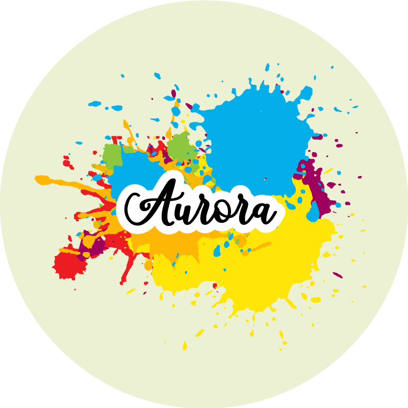 Alfombra vinílica imitación ilustración salpicada con nombre - TenVinilo