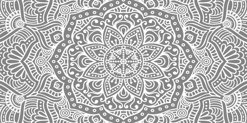 Alfombra vinílica mandala de color gris - TenVinilo