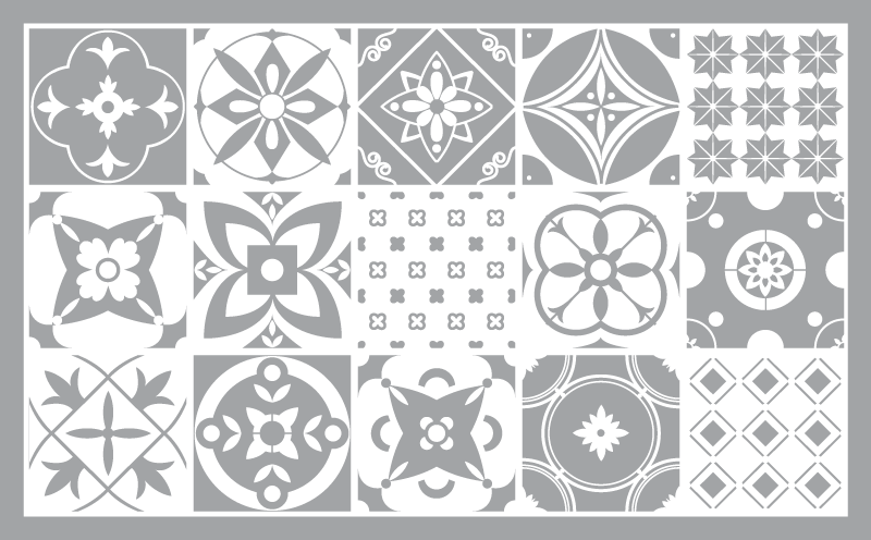 Alfombra vinilo cocina hidráulica color pantone gris - TenVinilo