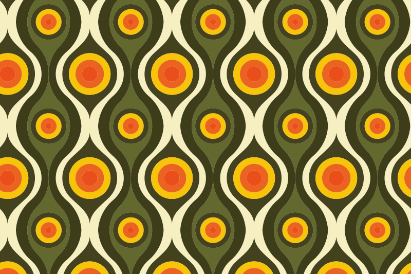 Alfombra vinílica mosaico emblema circular retro - TenVinilo