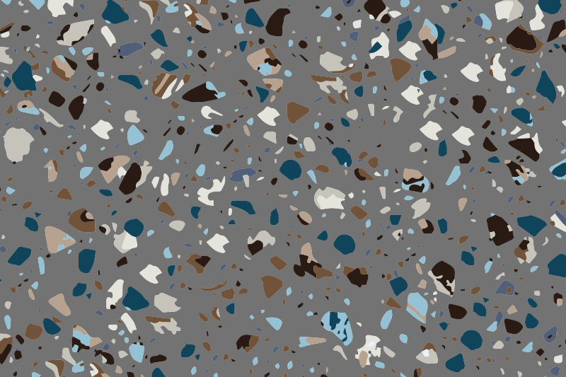 Alfombra vinílica imitación mármol terrazzo canto rodante - TenVinilo