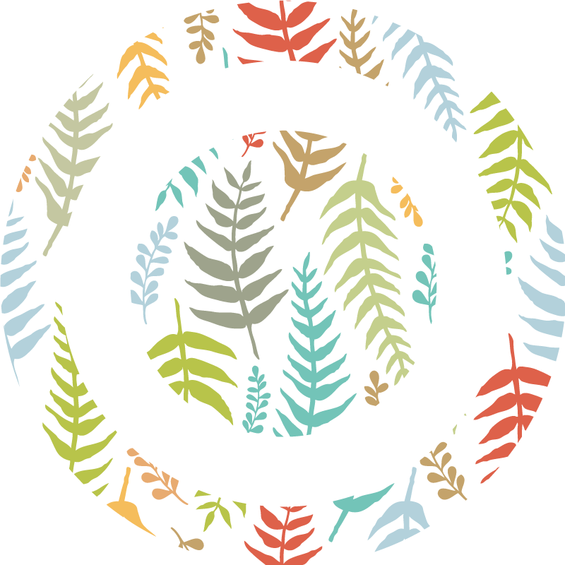 Alfombra vinílica naturaleza diseño de follaje blanco - TenVinilo