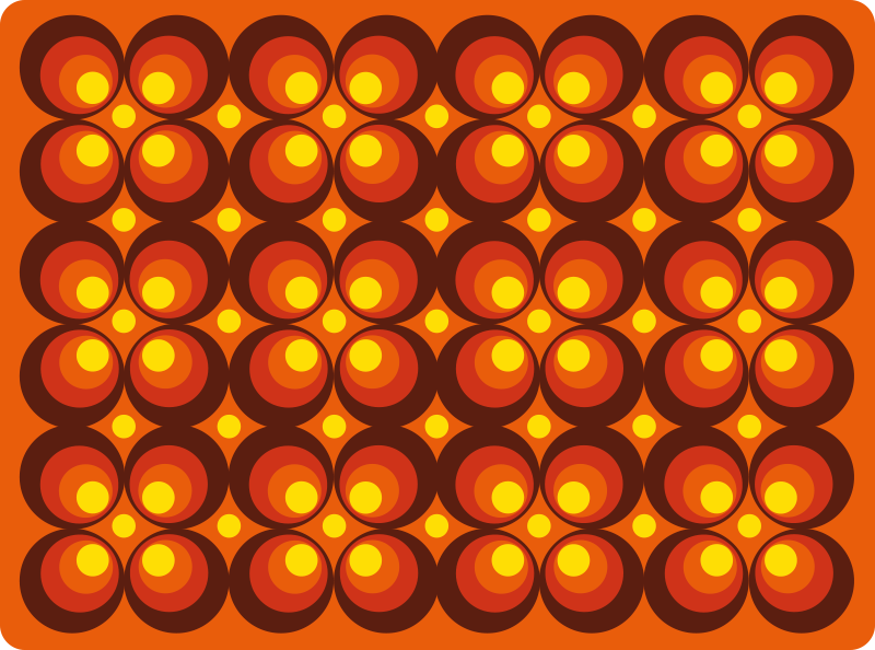 Alfombra vinílica imitación patrones circulares retro - TenVinilo