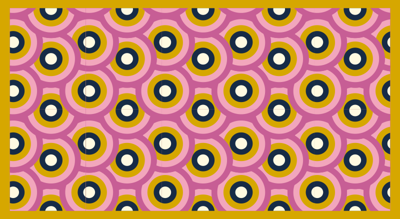 Alfombra vinílica geométrica fusión de colores circular - TenVinilo