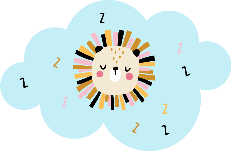 Alfombra vinílica infantil nube de león soñoliento - TenVinilo