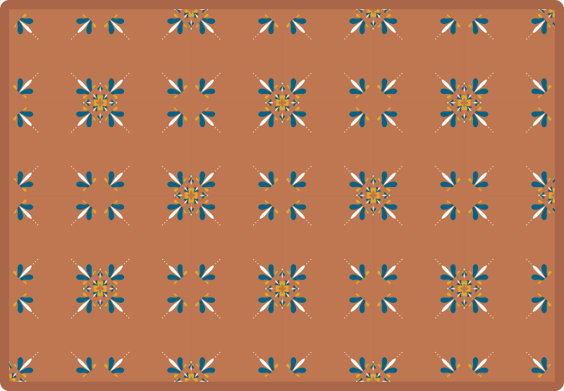 Alfombra vinílica cocina estampado floral ruborizado - TenVinilo