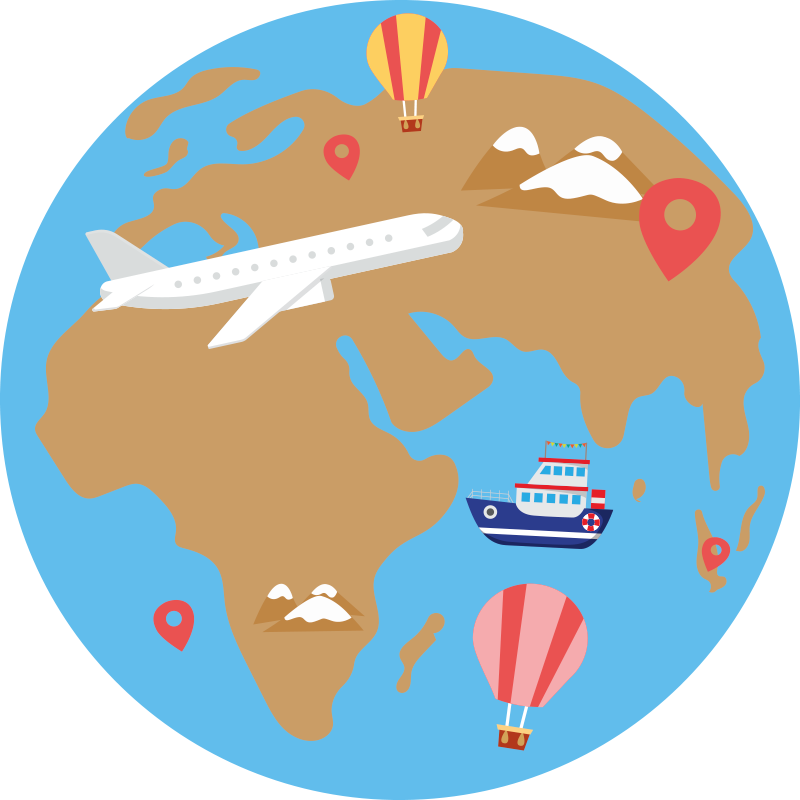 Alfombra vinílica mapamundi aventura inspirada en viajes - TenVinilo