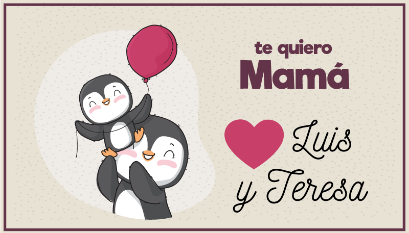 Alfombra vinílica con nombre Pajarito y mamá - TenVinilo