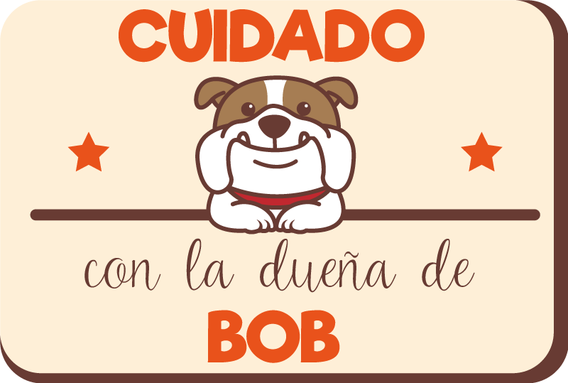 Alfombra vinílica con nombre Ten cuidado con el dueño del perro - TenVinilo