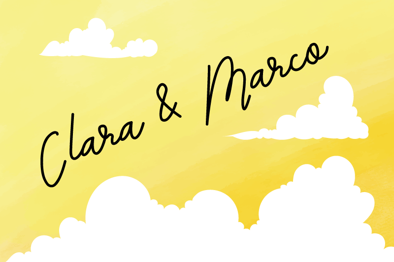 Alfombra vinílica personalizable diseño de pareja nublada - TenVinilo