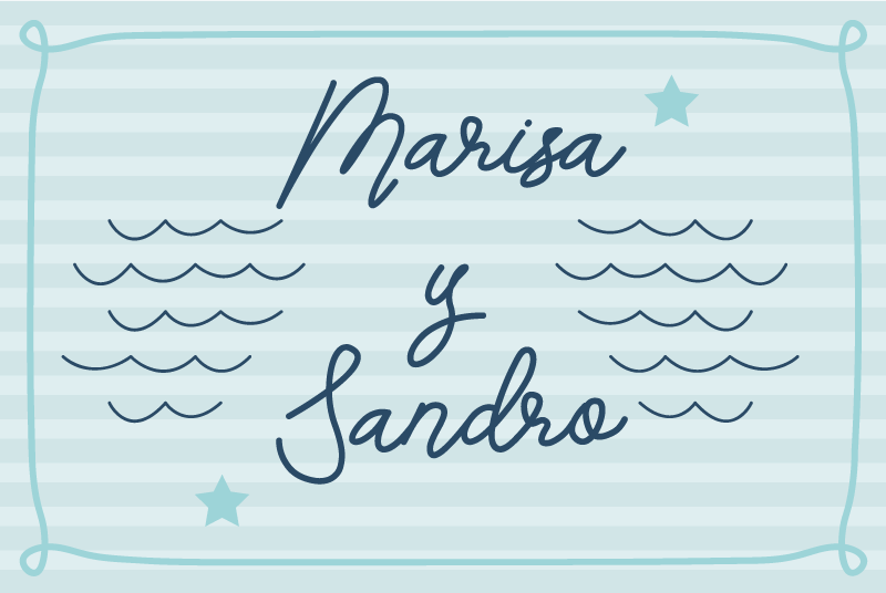 Alfombra vinílica dormitorio nombres de pareja de marinos - TenVinilo