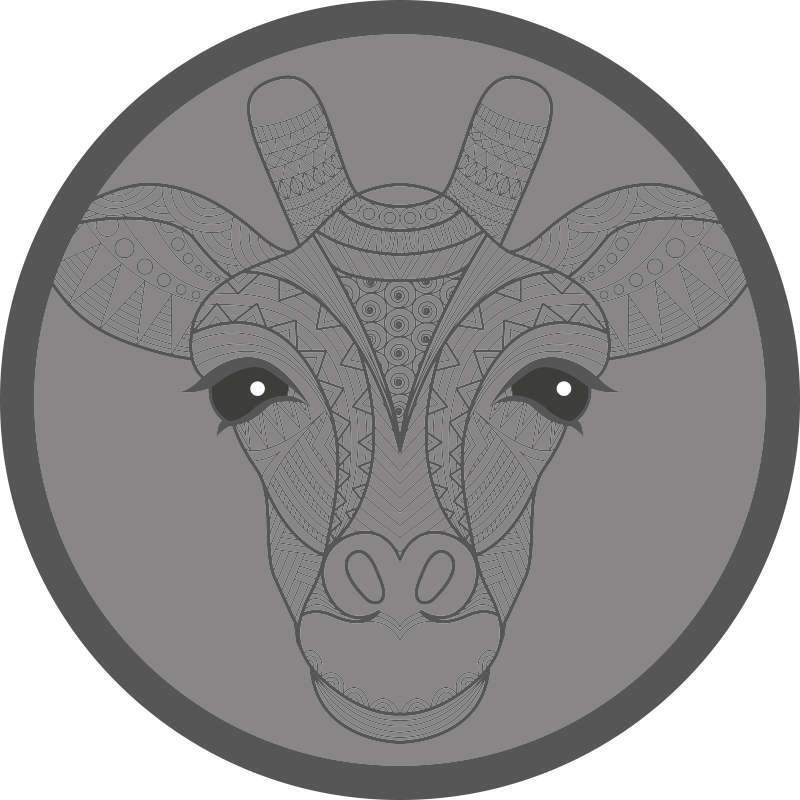 Alfombra vinílica bebé Jirafa gris - TenVinilo