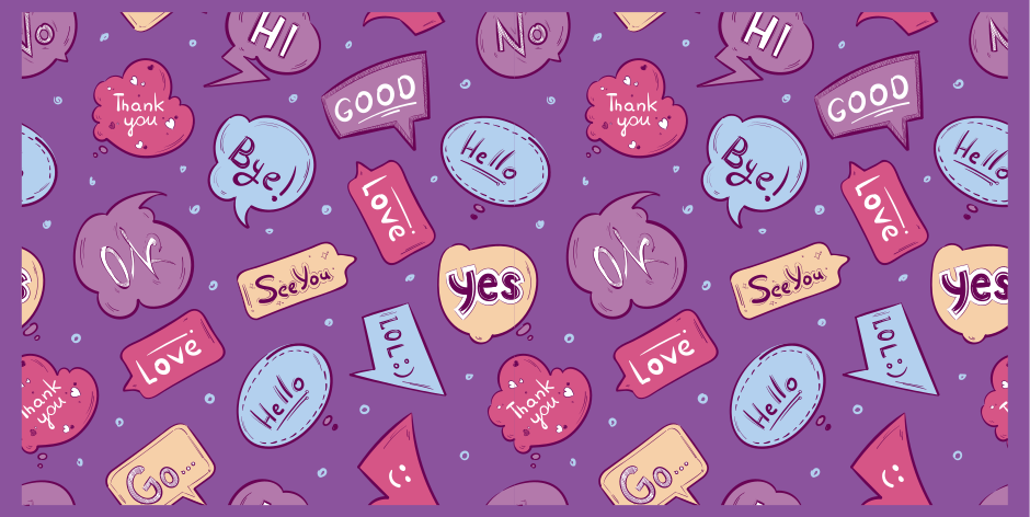 Alfombra vinílica frase burbujas de mensajes de colores - TenVinilo