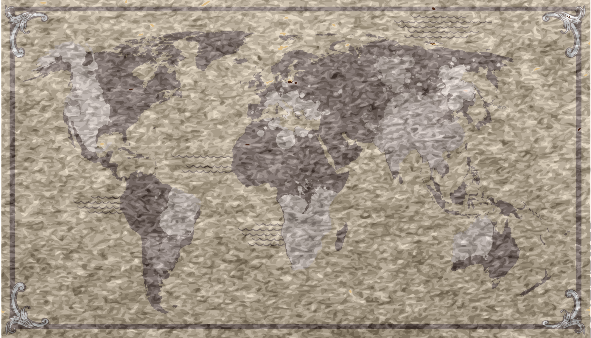 Alfombra vinílica mapamundi ilustración mundial - TenVinilo