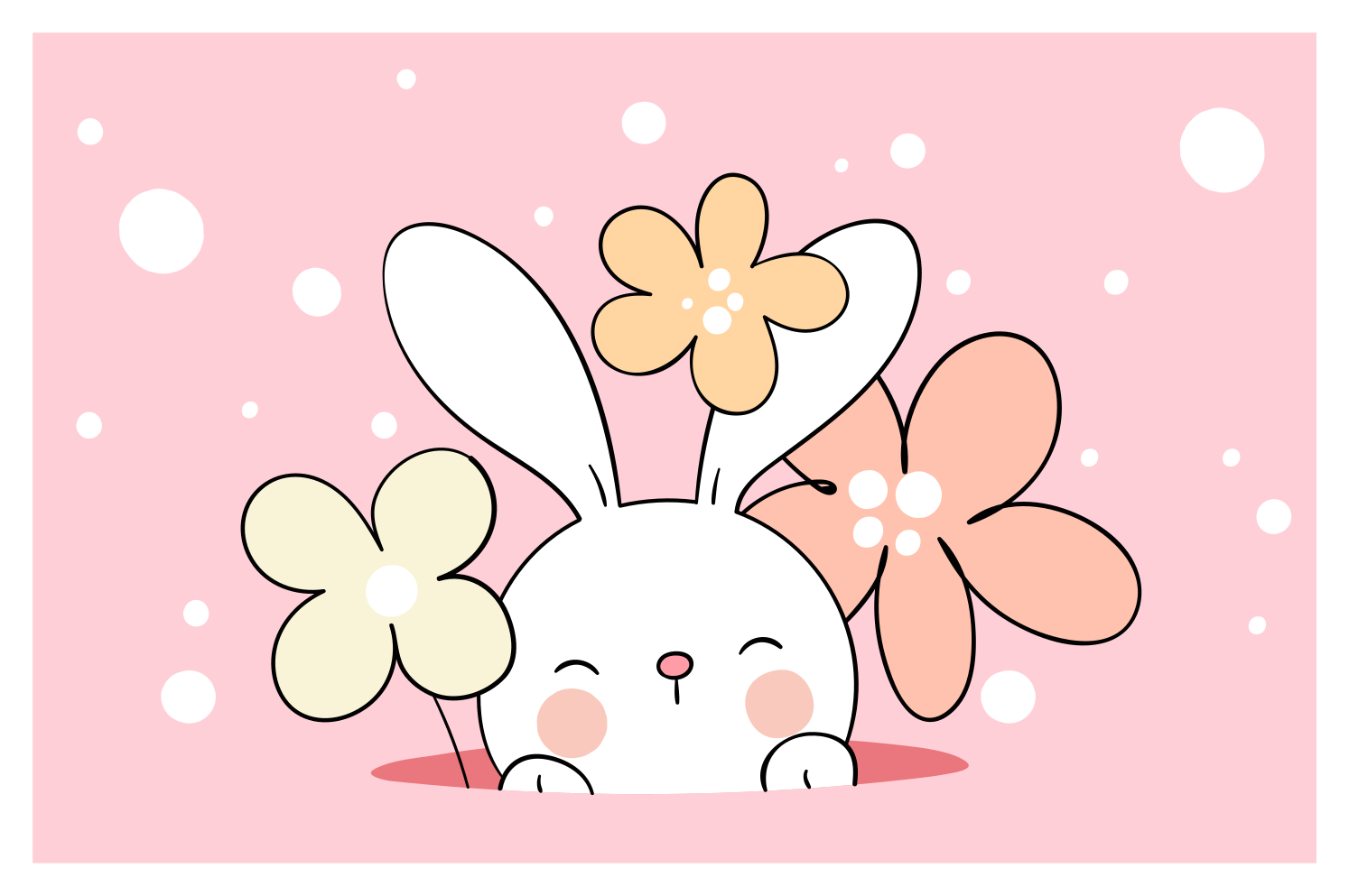 Aflombra vinílica animales Conejo sobre fondo punteado - TenVinilo