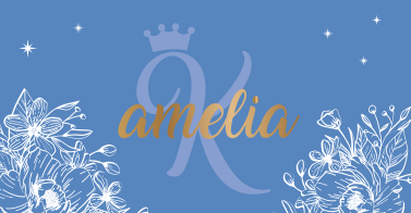 Alfombra vinílica infantil Nombre de la princesa dorada y azul - TenVinilo