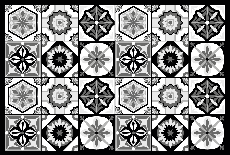 Alfombra vinílica hidráulica elegante patrón gris - TenVinilo